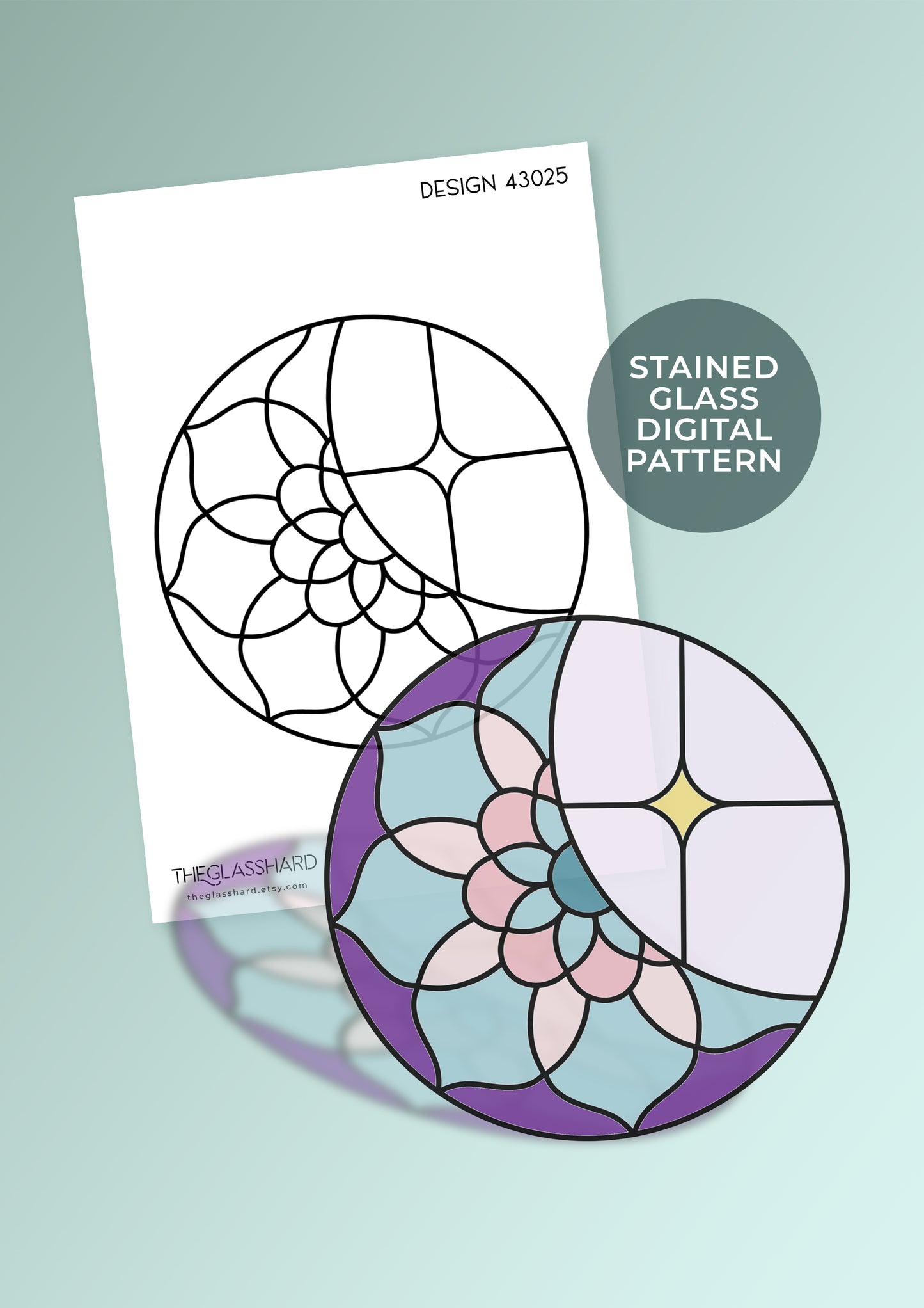 Mandala Moon Stained Glass Pattern