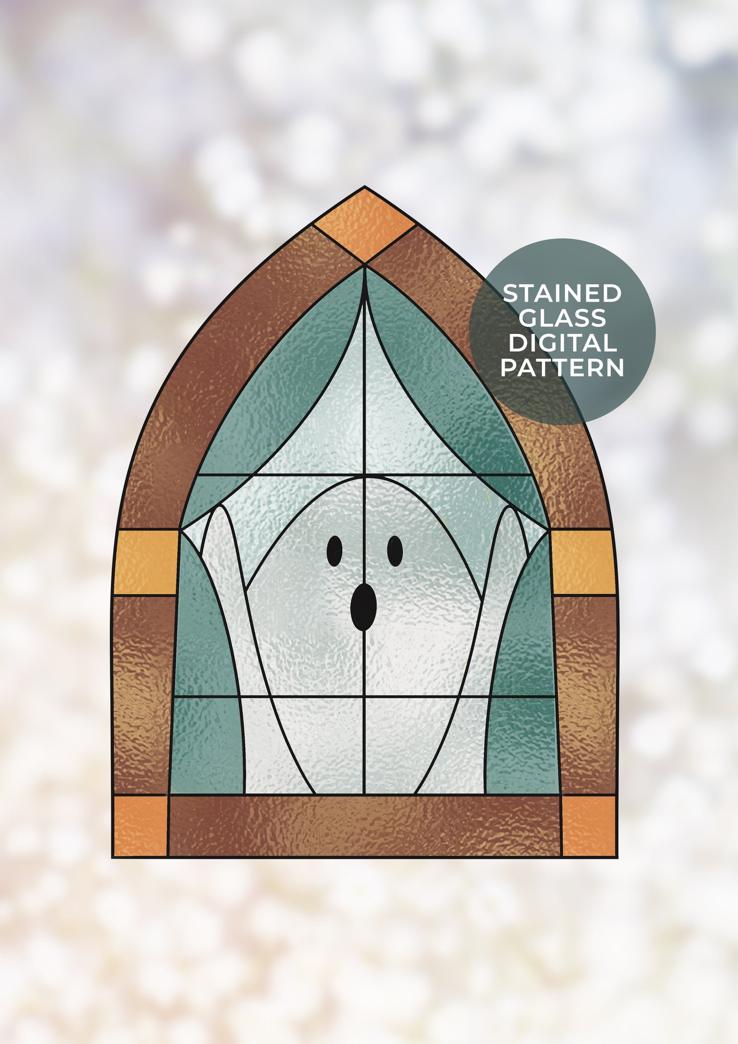 Gothic Ghost Stained Glass Digital Pattern