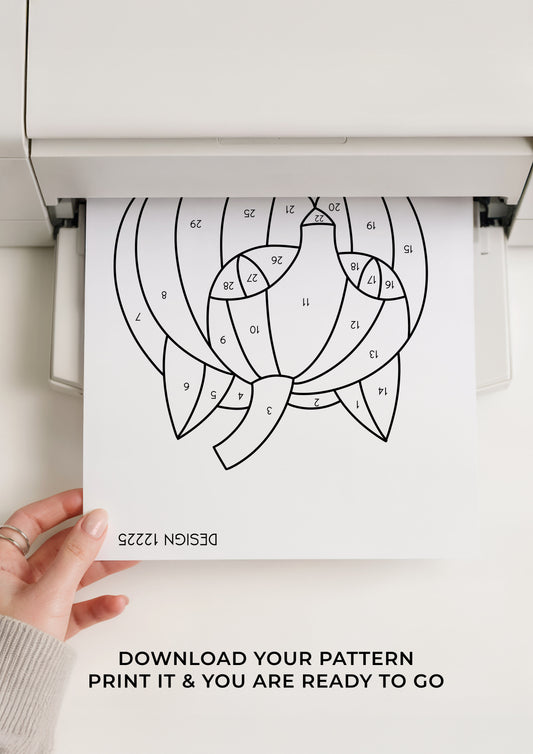 Cat Pumpkin Stained Glass Digital Pattern