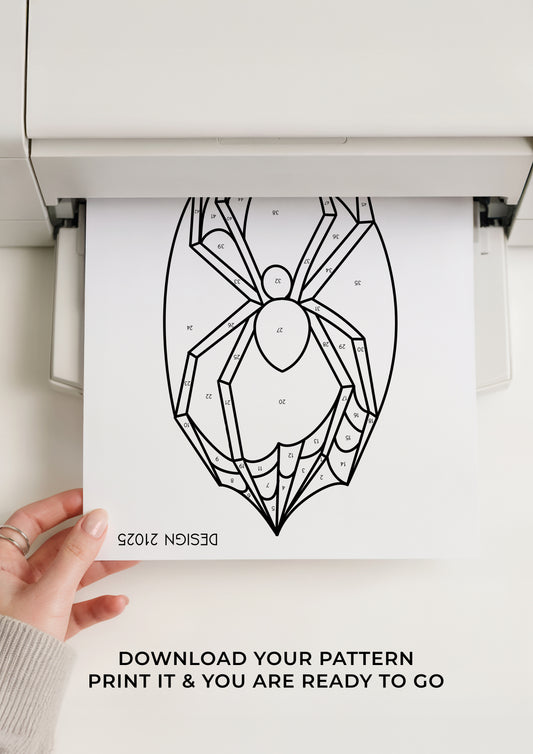 Halloween Spider Stained Glass Digital Pattern