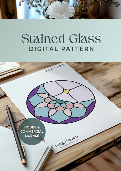 Mandala Moon Stained Glass Pattern