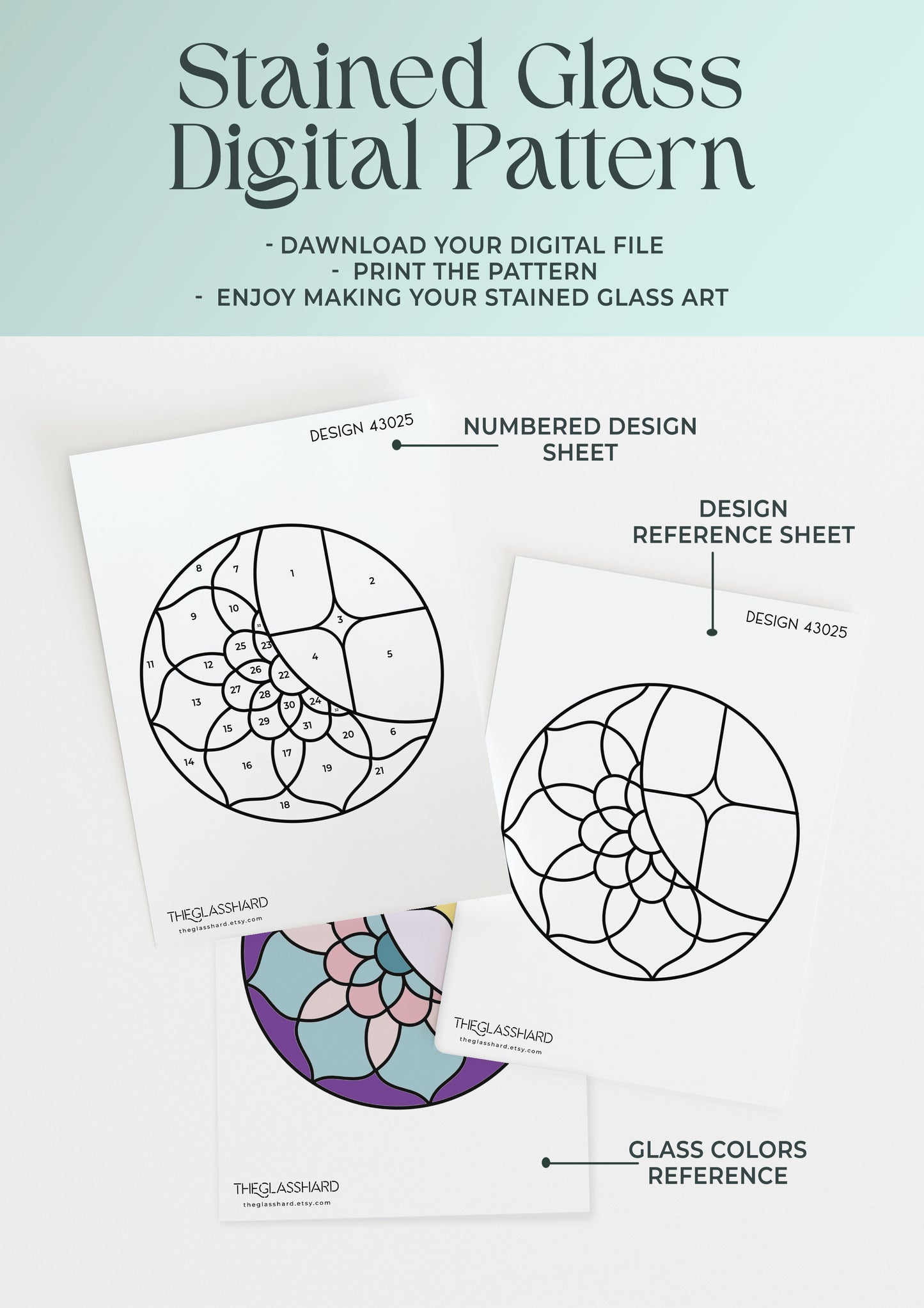Mandala Moon Stained Glass Pattern