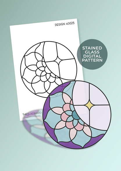 Mandala Moon Stained Glass Pattern