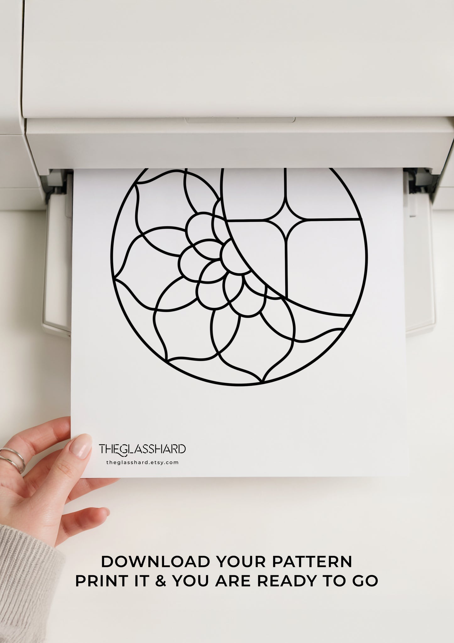 Mandala Moon Stained Glass Pattern