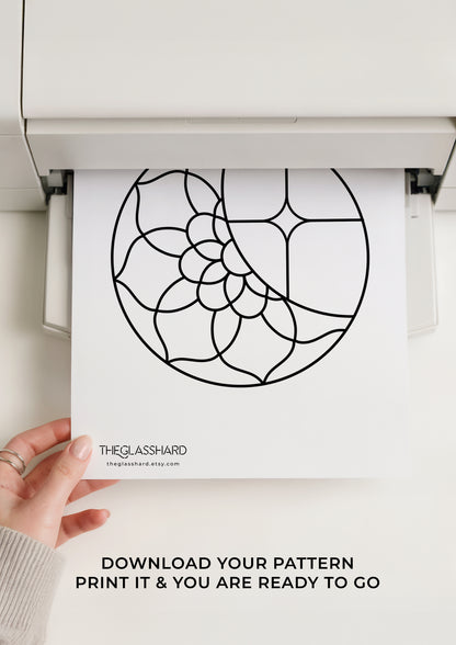 Mandala Moon Stained Glass Pattern