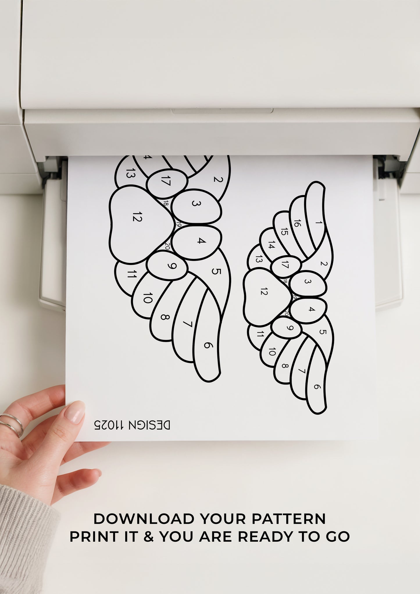 Wings Pet Paw Stained Glass Digital Pattern