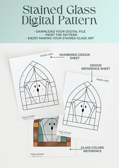 Gothic Ghost Stained Glass Digital Pattern
