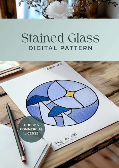 Mystical Mushrooms Stained Glass Pattern