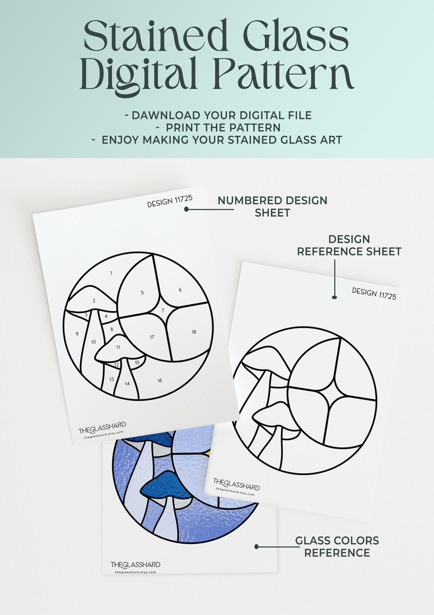 Mystical Mushrooms Stained Glass Pattern