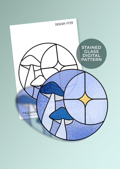 Mystical Mushrooms Stained Glass Pattern