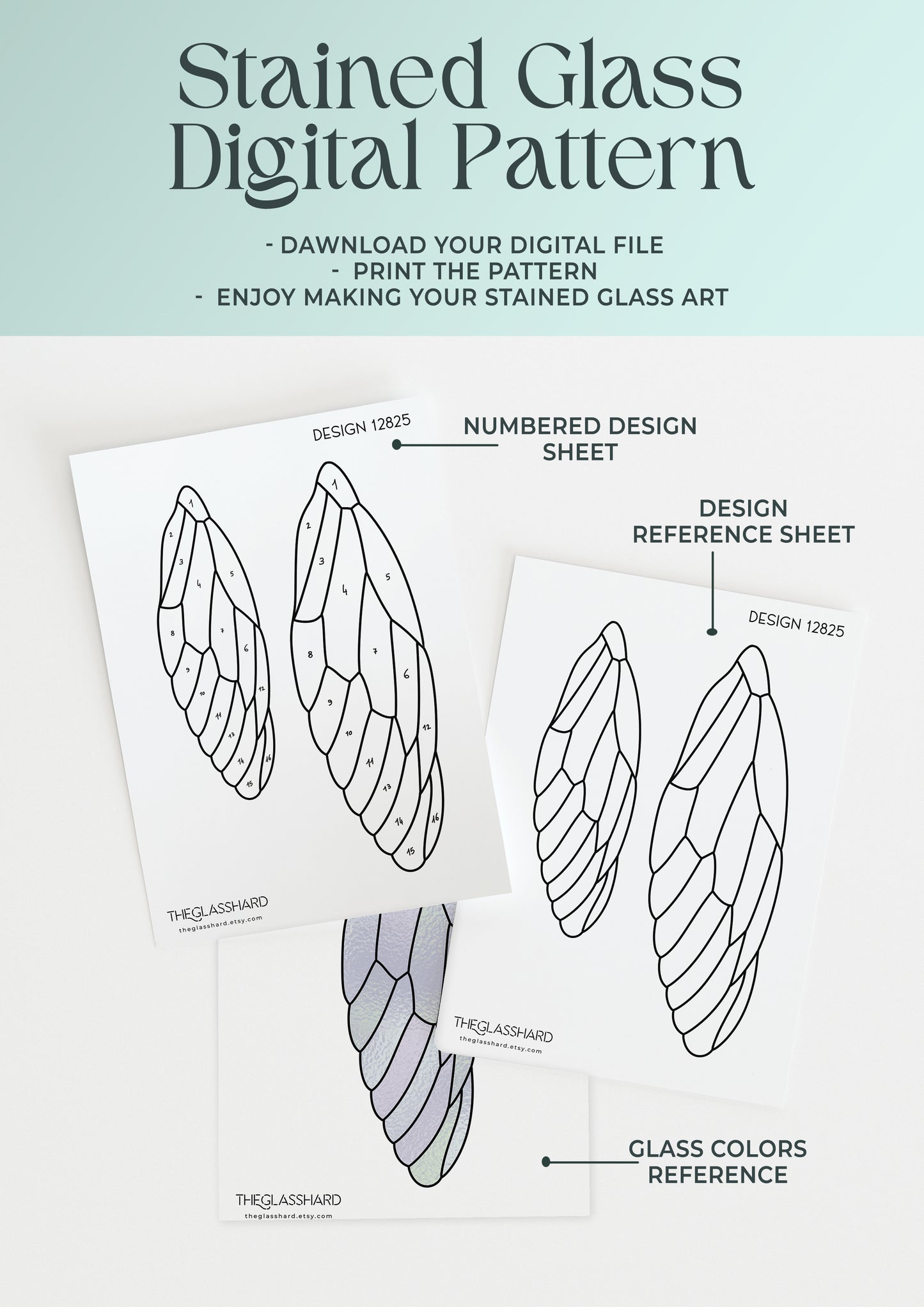 Wing Stained Glass Digital Pattern