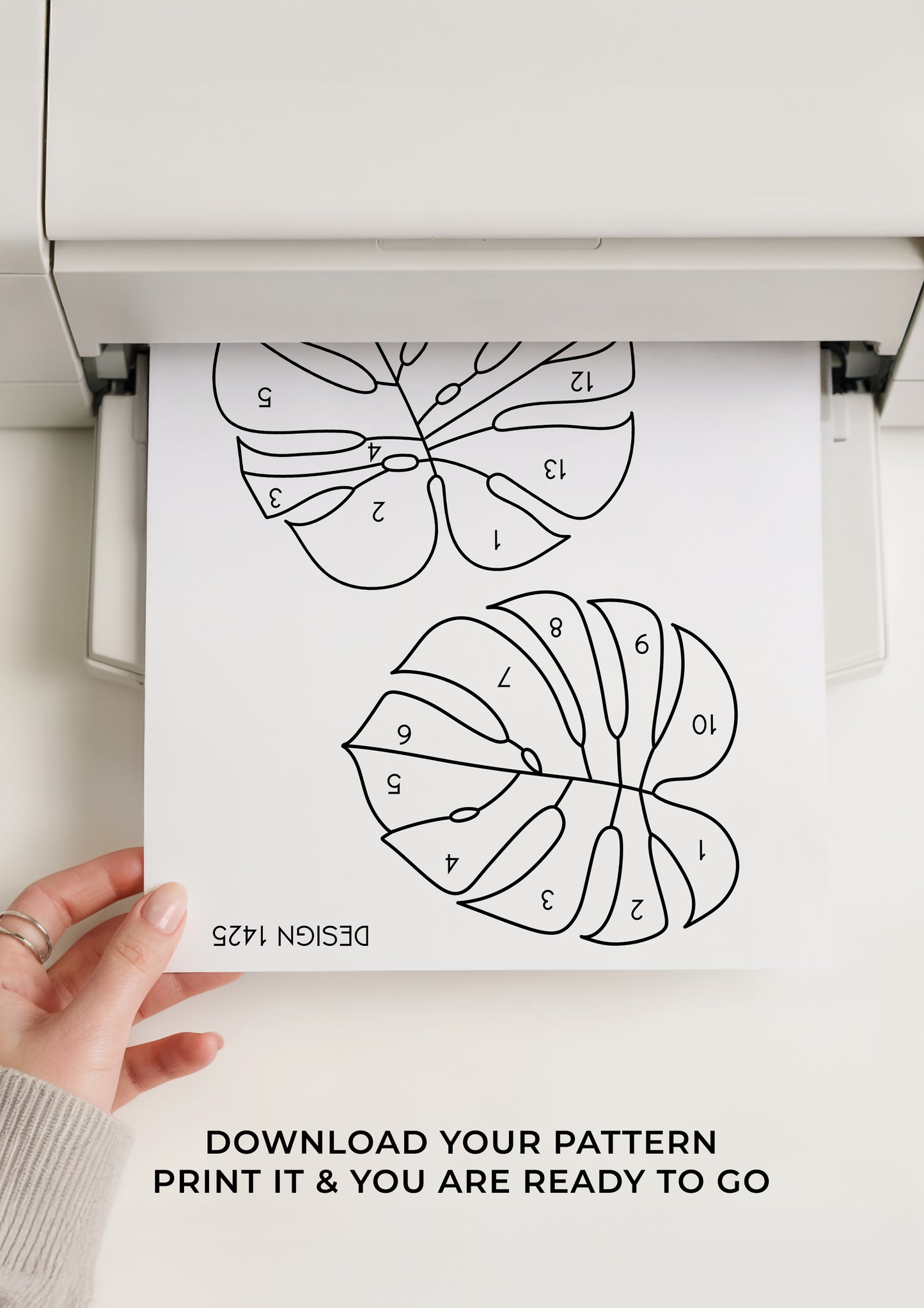 Monstera Leaves Stained Glass Digital Pattern