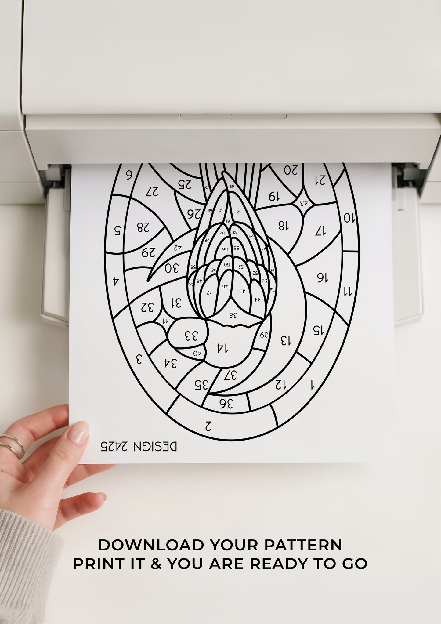 Mystical Crow Stained Glass Digital Pattern