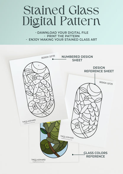 Chameleon Stained Glass Digital Pattern