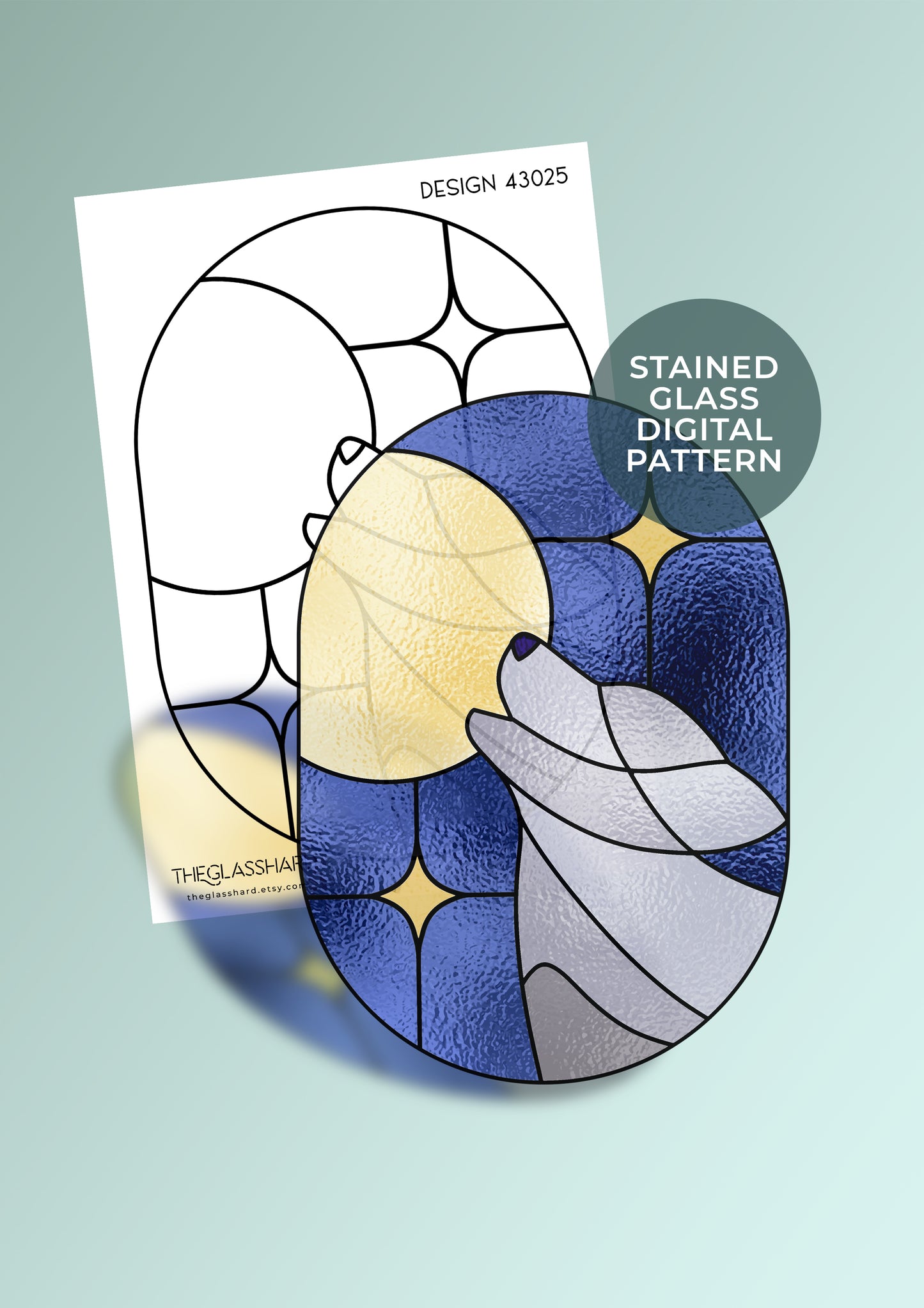 Night Wolf Stained Glass Pattern